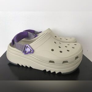 Size 8 Mens/10 Womens Unisex Crocs Classic Hiker Xscape Platform Clog Tan Purple